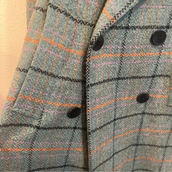 Remain by Birger Christensen Debbie coat heavy check wool blend size 4 gray blue - Picture 6 of 16